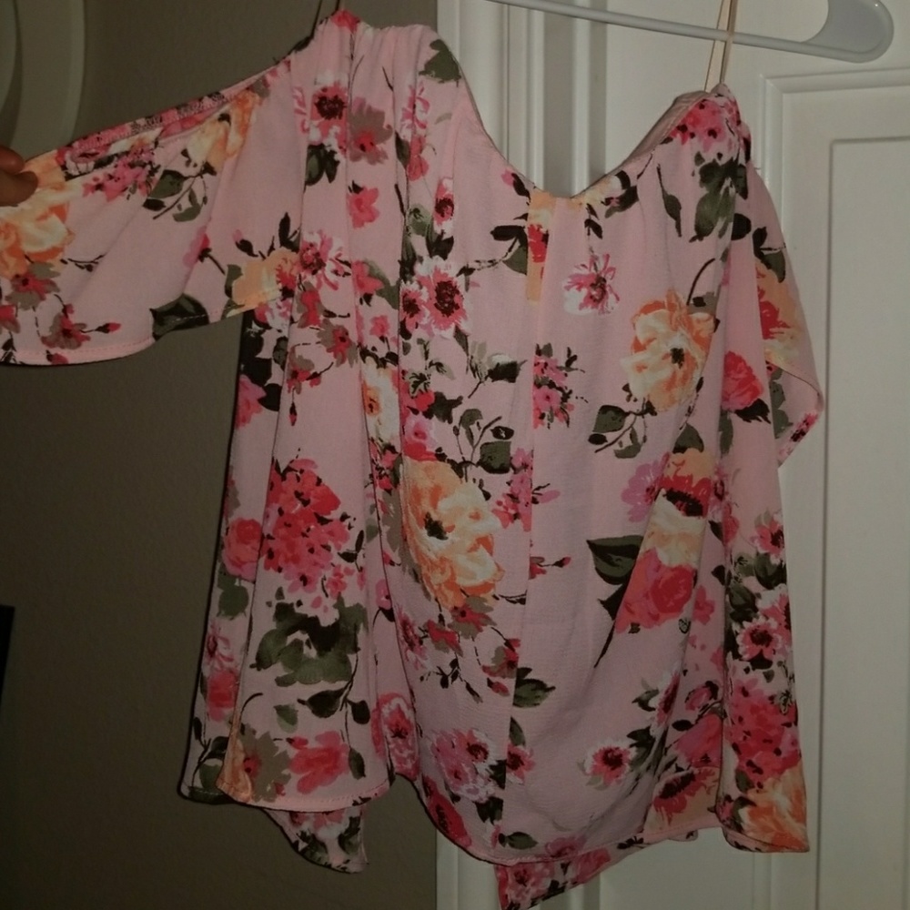 Floral off the should top